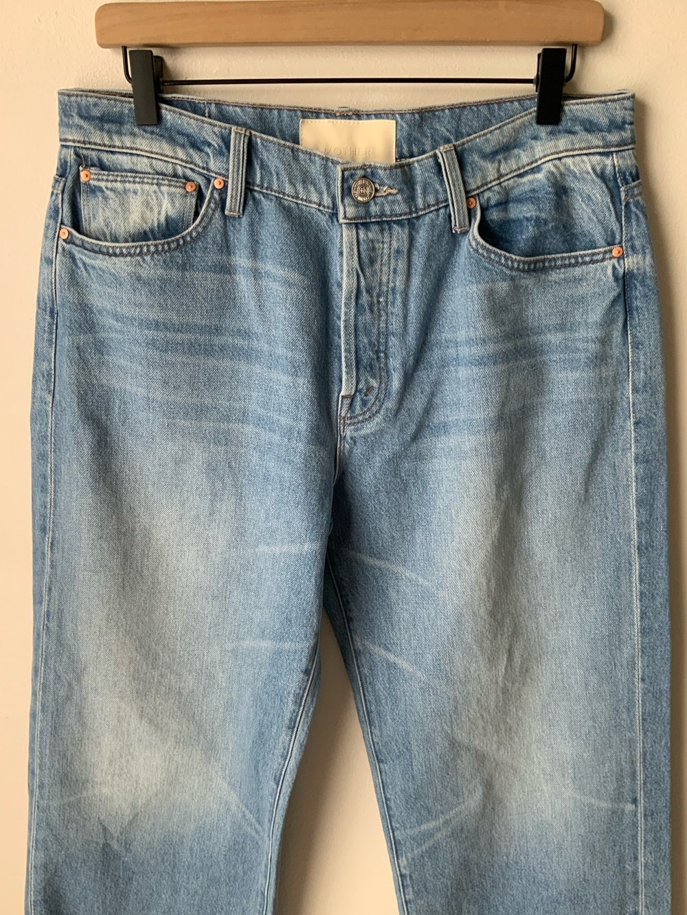 NWT MOTHER SUPERIOR Jeans Lil’ Doger Button Hover Cuff Funk Flair Blue Size 29 - Picture 4 of 13